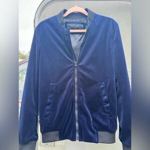 Zara Deep Blue Bomber Jacket